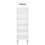 vidaXL Pantofar, alb extralucios, 30x35x105 cm, lemn prelucrat