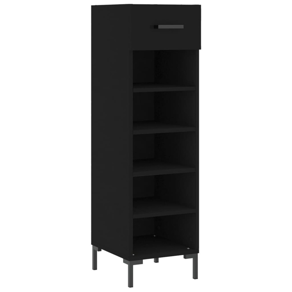 vidaXL Pantofar, negru, 30x35x105 cm, lemn compozit