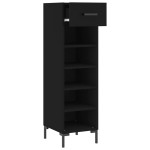vidaXL Pantofar, negru, 30x35x105 cm, lemn compozit vidaXL Pantofar, negru, 30x35x105 cm, lemn compozit