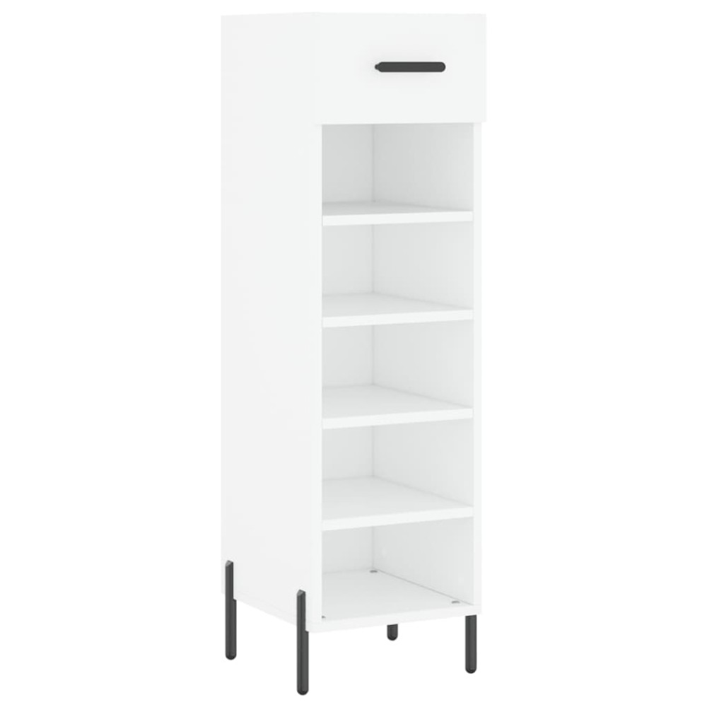 vidaXL Pantofar, alb, 30x35x105 cm, lemn compozit