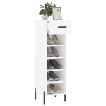 vidaXL Pantofar, alb, 30x35x105 cm, lemn compozit