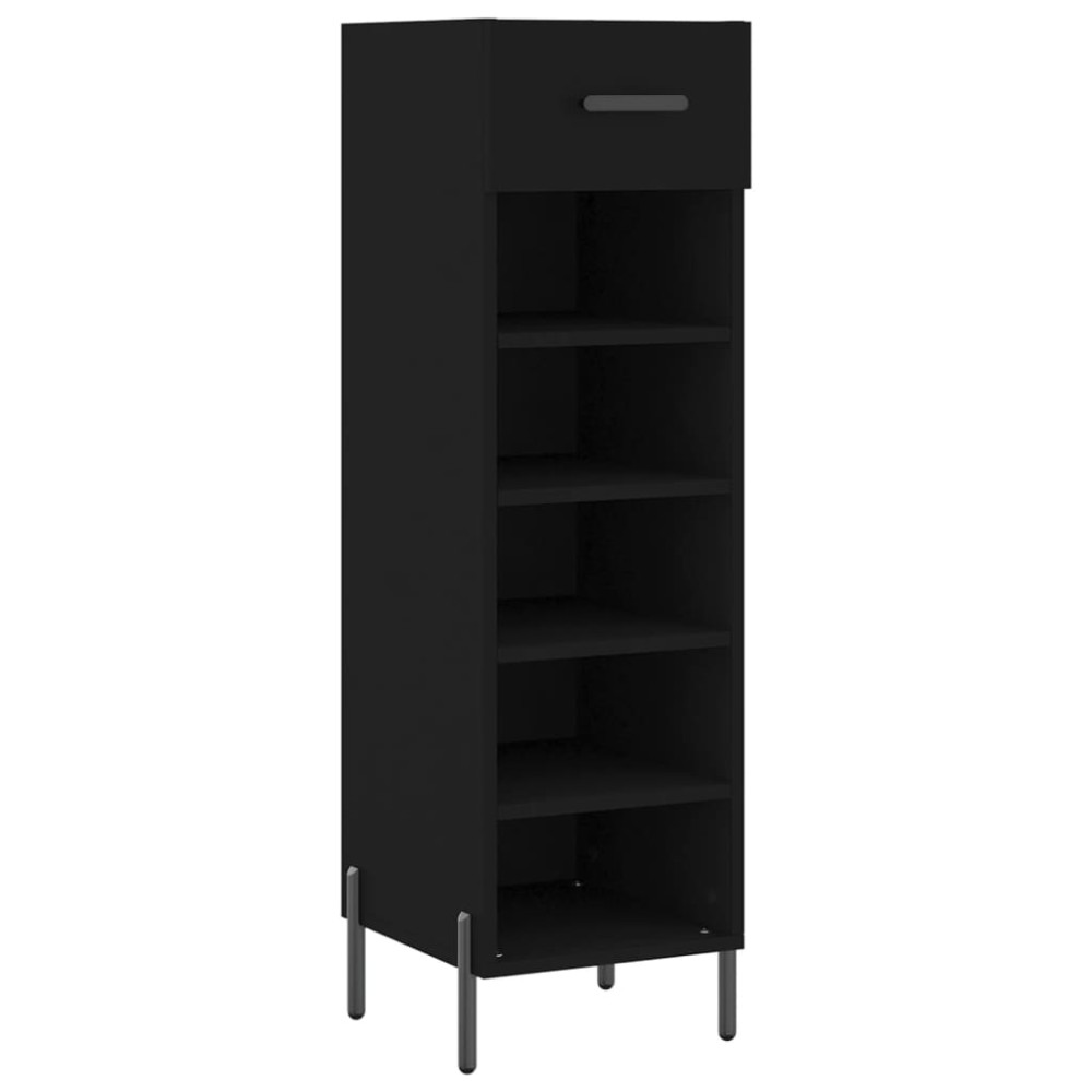vidaXL Pantofar, negru, 30x35x105 cm, lemn compozit