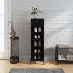 vidaXL Pantofar, negru, 30x35x105 cm, lemn compozit vidaXL Pantofar, negru, 30x35x105 cm, lemn compozit
