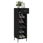 vidaXL Pantofar, negru, 30x35x105 cm, lemn compozit vidaXL Pantofar, negru, 30x35x105 cm, lemn compozit