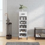 vidaXL Pantofar, alb extralucios, 30x35x105 cm, lemn prelucrat vidaXL Pantofar, alb extralucios, 30x35x105 cm, lemn prelucrat