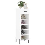 vidaXL Pantofar, alb extralucios, 30x35x105 cm, lemn prelucrat vidaXL Pantofar, alb extralucios, 30x35x105 cm, lemn prelucrat