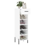 vidaXL Pantofar, alb extralucios, 30x35x105 cm, lemn prelucrat vidaXL Pantofar, alb extralucios, 30x35x105 cm, lemn prelucrat