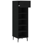 vidaXL Pantofar, negru, 30x35x105 cm, lemn compozit vidaXL Pantofar, negru, 30x35x105 cm, lemn compozit