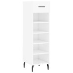 vidaXL Pantofar, alb extralucios, 30x35x105 cm, lemn prelucrat vidaXL Pantofar, alb extralucios, 30x35x105 cm, lemn prelucrat