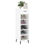 vidaXL Pantofar, alb extralucios, 30x35x105 cm, lemn prelucrat vidaXL Pantofar, alb extralucios, 30x35x105 cm, lemn prelucrat