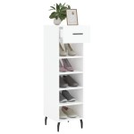vidaXL Pantofar, alb extralucios, 30x35x105 cm, lemn prelucrat vidaXL Pantofar, alb extralucios, 30x35x105 cm, lemn prelucrat