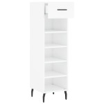 vidaXL Pantofar, alb extralucios, 30x35x105 cm, lemn prelucrat vidaXL Pantofar, alb extralucios, 30x35x105 cm, lemn prelucrat