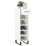 vidaXL Pantofar, alb, 30x35x105 cm, lemn compozit