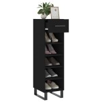 vidaXL Pantofar, negru, 30x35x105 cm, lemn compozit vidaXL Pantofar, negru, 30x35x105 cm, lemn compozit
