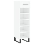 vidaXL Pantofar, alb extralucios, 30x35x105 cm, lemn prelucrat