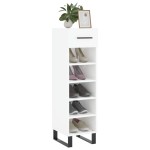 vidaXL Pantofar, alb extralucios, 30x35x105 cm, lemn prelucrat