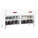 vidaXL Bancă de pantofi, alb, 102x35x55 cm, lemn prelucrat vidaXL Bancă de pantofi, alb, 102x35x55 cm, lemn prelucrat