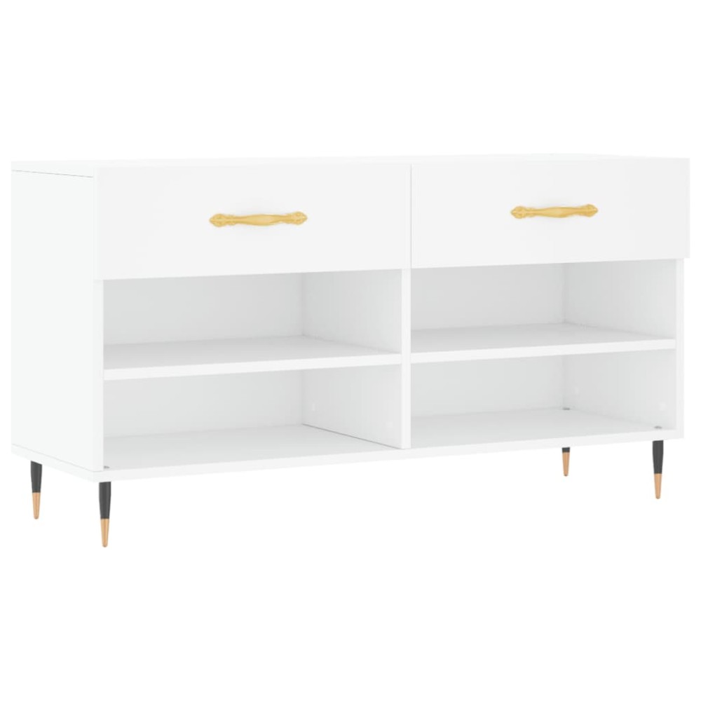 vidaXL Bancă de pantofi, alb, 102x35x55 cm, lemn prelucrat