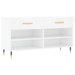 vidaXL Bancă de pantofi, alb, 102x35x55 cm, lemn prelucrat vidaXL Bancă de pantofi, alb, 102x35x55 cm, lemn prelucrat