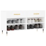 vidaXL Bancă de pantofi, alb, 102x35x55 cm, lemn prelucrat vidaXL Bancă de pantofi, alb, 102x35x55 cm, lemn prelucrat