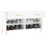 vidaXL Bancă de pantofi, alb, 102x35x55 cm, lemn prelucrat vidaXL Bancă de pantofi, alb, 102x35x55 cm, lemn prelucrat