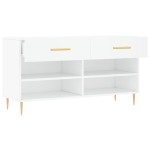 vidaXL Bancă de pantofi, alb, 102x35x55 cm, lemn prelucrat vidaXL Bancă de pantofi, alb, 102x35x55 cm, lemn prelucrat