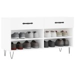 vidaXL Bancă de pantofi, alb, 102x35x55 cm, lemn prelucrat vidaXL Bancă de pantofi, alb, 102x35x55 cm, lemn prelucrat