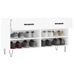 vidaXL Bancă de pantofi, alb, 102x35x55 cm, lemn prelucrat vidaXL Bancă de pantofi, alb, 102x35x55 cm, lemn prelucrat