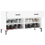 vidaXL Bancă de pantofi, alb, 102x35x55 cm, lemn prelucrat vidaXL Bancă de pantofi, alb, 102x35x55 cm, lemn prelucrat