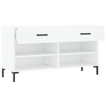 vidaXL Bancă de pantofi, alb, 102x35x55 cm, lemn prelucrat vidaXL Bancă de pantofi, alb, 102x35x55 cm, lemn prelucrat
