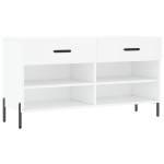 vidaXL Bancă de pantofi, alb, 102x35x55 cm, lemn prelucrat vidaXL Bancă de pantofi, alb, 102x35x55 cm, lemn prelucrat