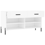 vidaXL Bancă de pantofi, alb, 102x35x55 cm, lemn prelucrat vidaXL Bancă de pantofi, alb, 102x35x55 cm, lemn prelucrat