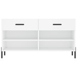 vidaXL Bancă de pantofi, alb, 102x35x55 cm, lemn prelucrat vidaXL Bancă de pantofi, alb, 102x35x55 cm, lemn prelucrat
