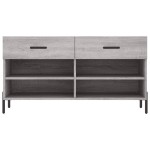 vidaXL Bancă de pantofi, gri sonoma, 102x35x55 cm, lemn prelucrat