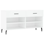 vidaXL Bancă de pantofi, alb, 102x35x55 cm, lemn prelucrat vidaXL Bancă de pantofi, alb, 102x35x55 cm, lemn prelucrat