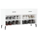 vidaXL Bancă de pantofi, alb, 102x35x55 cm, lemn prelucrat vidaXL Bancă de pantofi, alb, 102x35x55 cm, lemn prelucrat