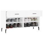 vidaXL Bancă de pantofi, alb, 102x35x55 cm, lemn prelucrat vidaXL Bancă de pantofi, alb, 102x35x55 cm, lemn prelucrat