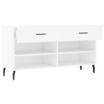 vidaXL Bancă de pantofi, alb, 102x35x55 cm, lemn prelucrat vidaXL Bancă de pantofi, alb, 102x35x55 cm, lemn prelucrat