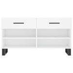 vidaXL Bancă de pantofi, alb, 102x35x55 cm, lemn prelucrat