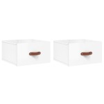 vidaXL Noptiere de perete, 2 buc., alb extralucios, 35x35x20 cm vidaXL Noptiere de perete, 2 buc., alb extralucios, 35x35x20 cm