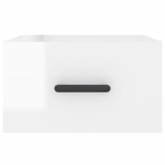 vidaXL Noptiere de perete, 2 buc., alb extralucios, 35x35x20 cm