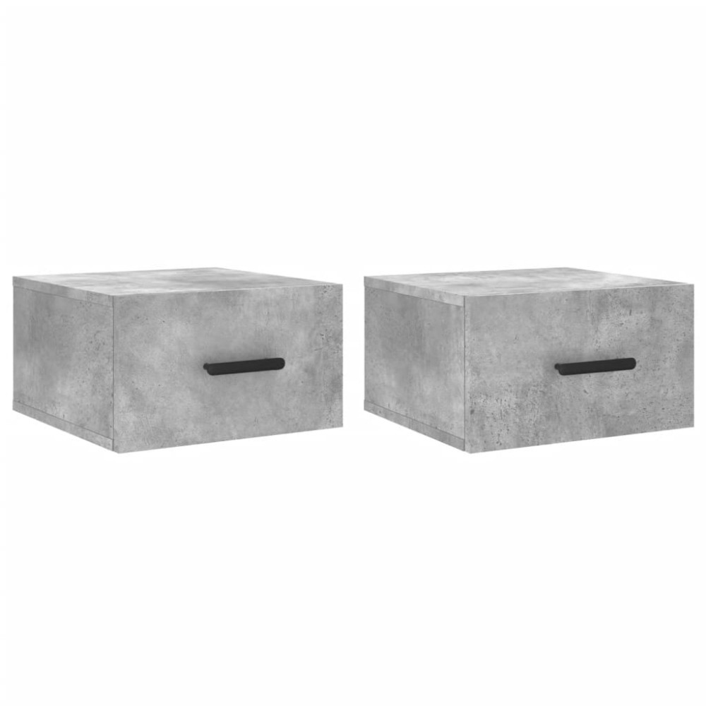 vidaXL Noptiere montate pe perete 2 buc. gri beton 35x35x20 cm