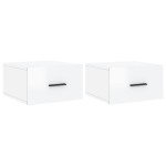 vidaXL Noptiere de perete, 2 buc., alb extralucios, 35x35x20 cm vidaXL Noptiere de perete, 2 buc., alb extralucios, 35x35x20 cm