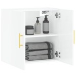 vidaXL Dulap de perete, alb extralucios, 60x31x60 cm, lemn compozit vidaXL Dulap de perete, alb extralucios, 60x31x60 cm, lemn compozit