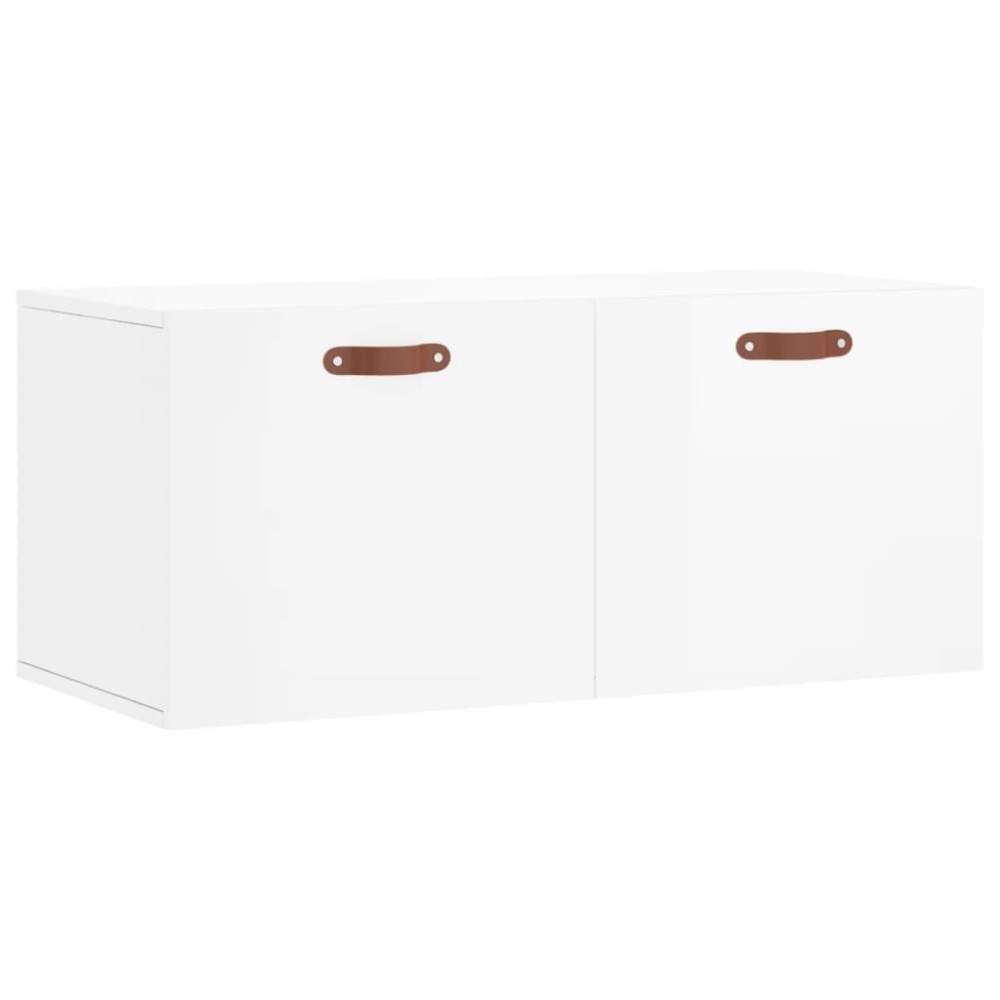 vidaXL Dulap de perete, alb extralucios, 80x36,5x35 cm, lemn compozit