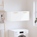 vidaXL Dulap de perete, alb, 80x36,5x35 cm, lemn compozit vidaXL Dulap de perete, alb, 80x36,5x35 cm, lemn compozit