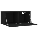 vidaXL Dulap de perete, negru, 80x36,5x35 cm, lemn compozit