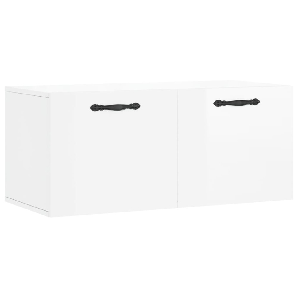 vidaXL Dulap de perete, alb extralucios, 80x36,5x35 cm, lemn compozit