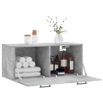 vidaXL Dulap de perete, gri beton, 80x36,5x35 cm, lemn compozit