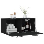 vidaXL Dulap de perete, negru, 80x36,5x35 cm, lemn compozit